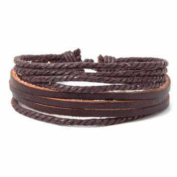 3-4pcs/Sets Vintage Anchor, Leaf, Owl Bracelets For Men Fashion Black Leather Bracelet & Bangles Multilayer Wide Wrap Jewelry daiiibabyyy